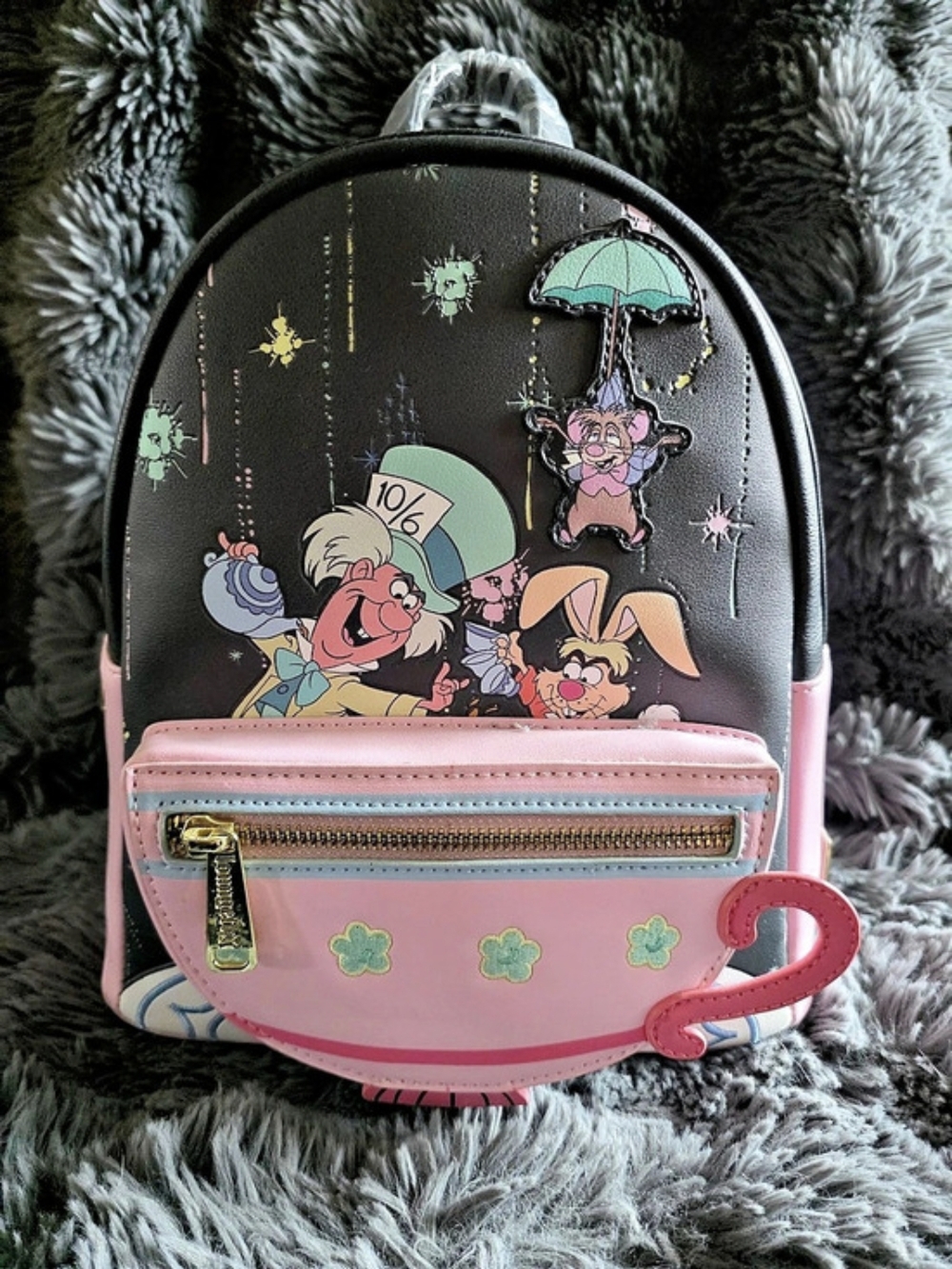 NWT Loungefly Disney Alice in Wonderland Unbirthday Party Mini Backpack